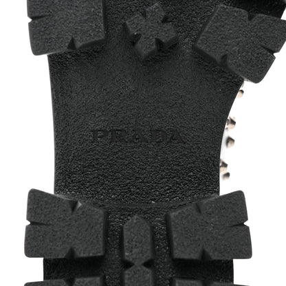 Prada Spazzolato Rois Studded Lace Up Monolith 55mm Derby Loafers 39 Black 6 of 9