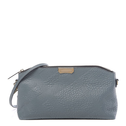 Burberry Signature Grain Calfskin Check Embossed Small Chichester Crossbody Clutch Bag Celadon Blue 1 of 10