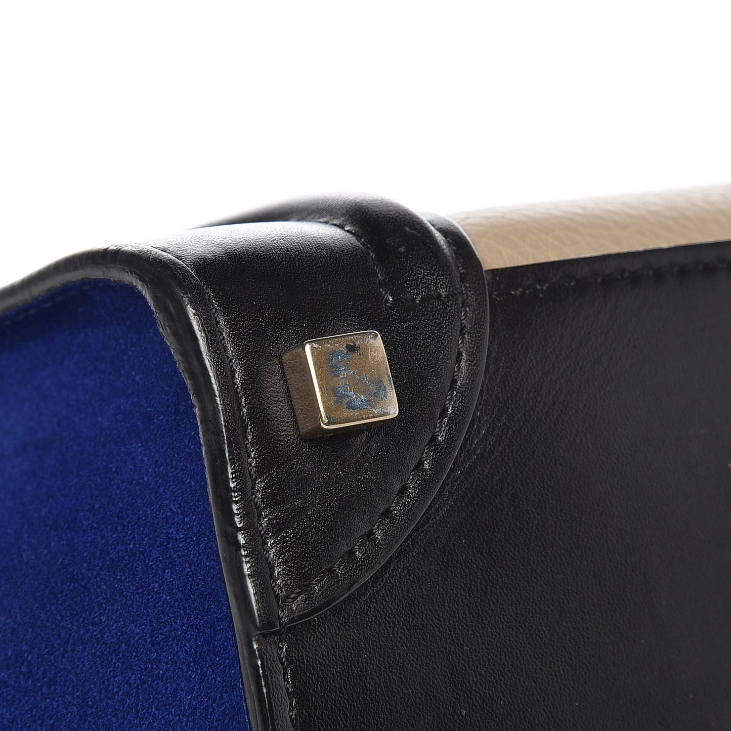 Elephant Calfskin Suede Micro Tri-Color Luggage Sand