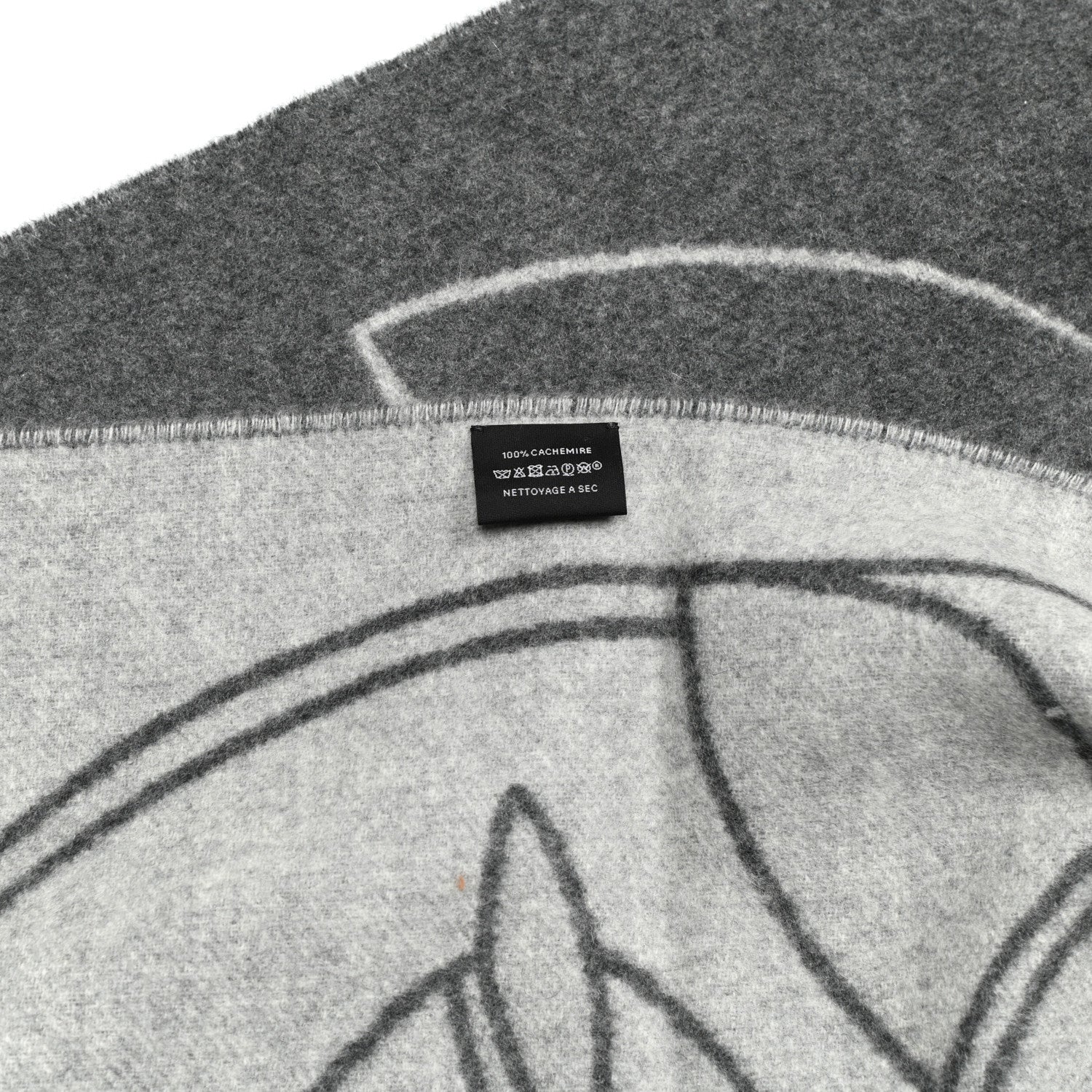 Hermes Cashmere Casaque Entrelacs Equestres Muffler Anthracite Gris Clair 4 of 5