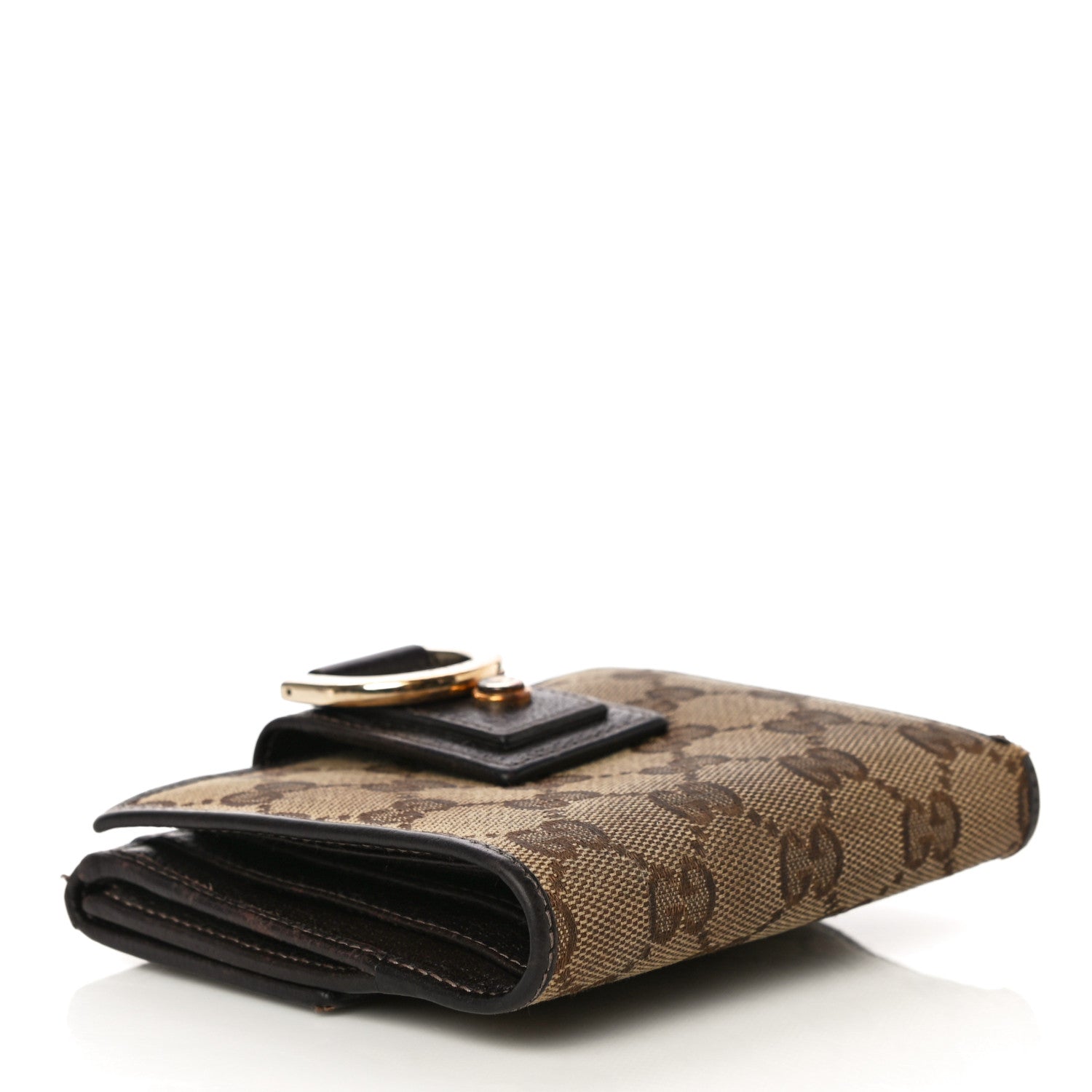 Gucci Monogram D Ring Compact Wallet Dark Brown 4 of 18