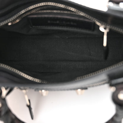 Balenciaga Smooth Calfskin Metallic Patent Giant 12 Silver Hardware Mini City Black Gris 6 of 16