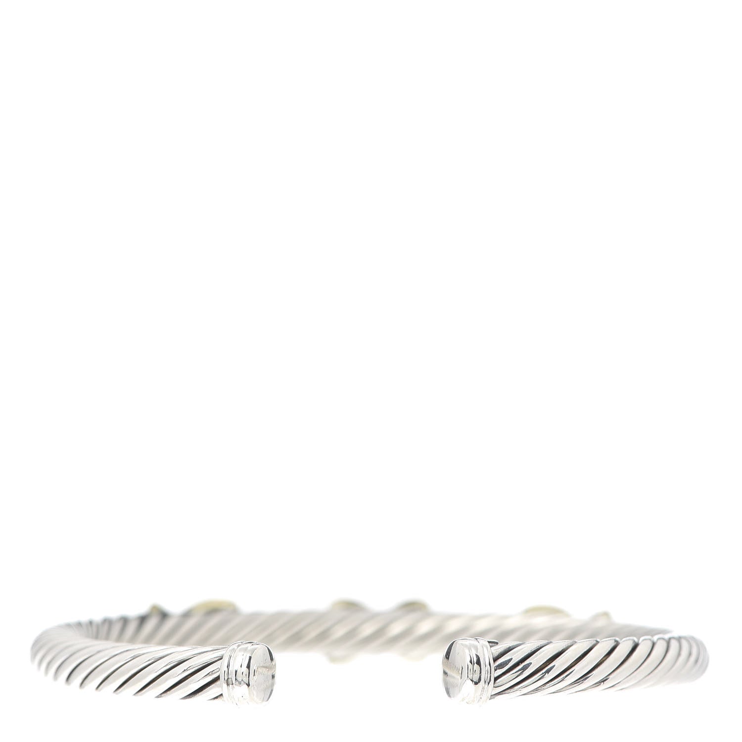 David Yurman Sterling Silver 14K Yellow Gold 5mm Triple X Cable Bracelet 3 of 5