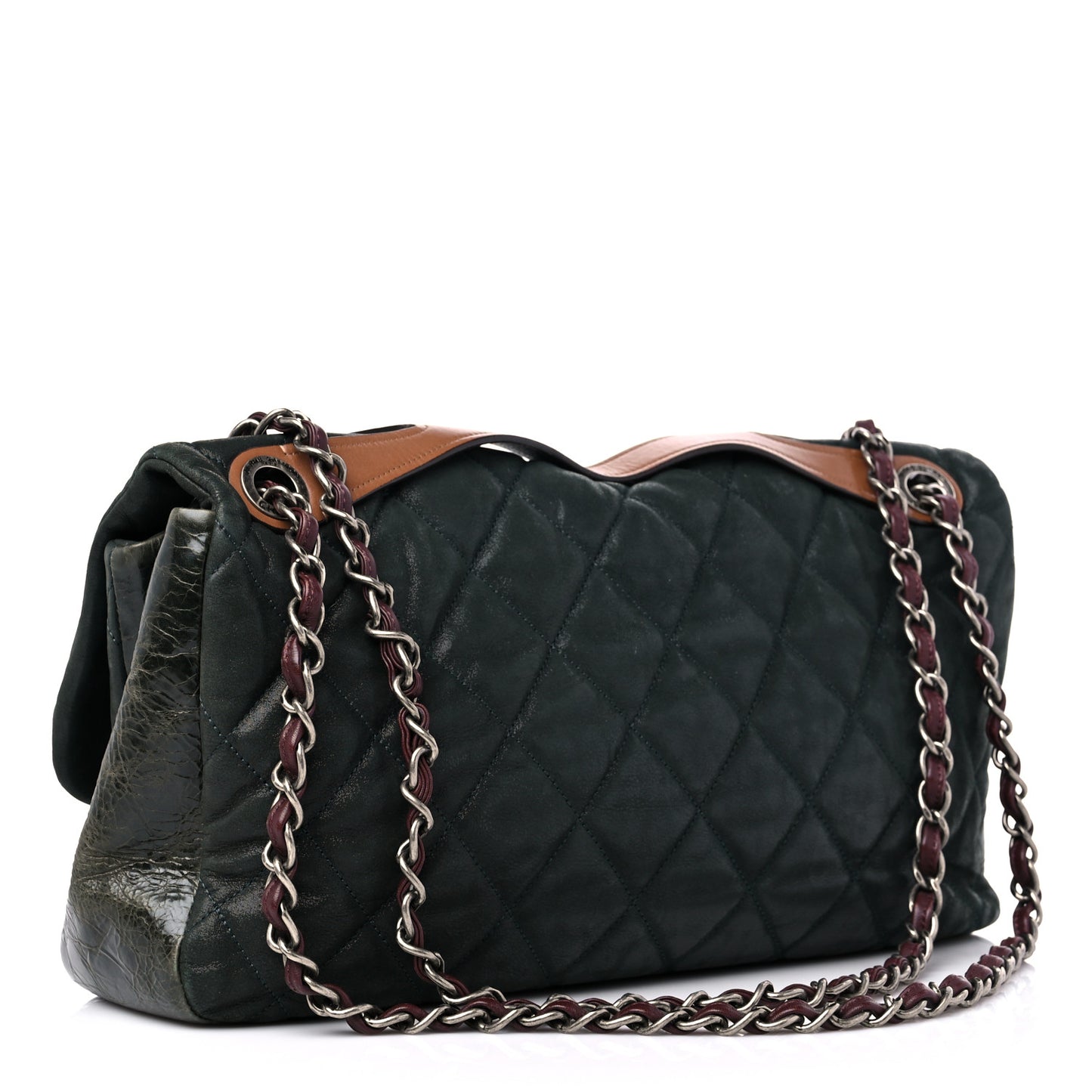 Iridescent Calfskin Jumbo In The Mix Flap Black