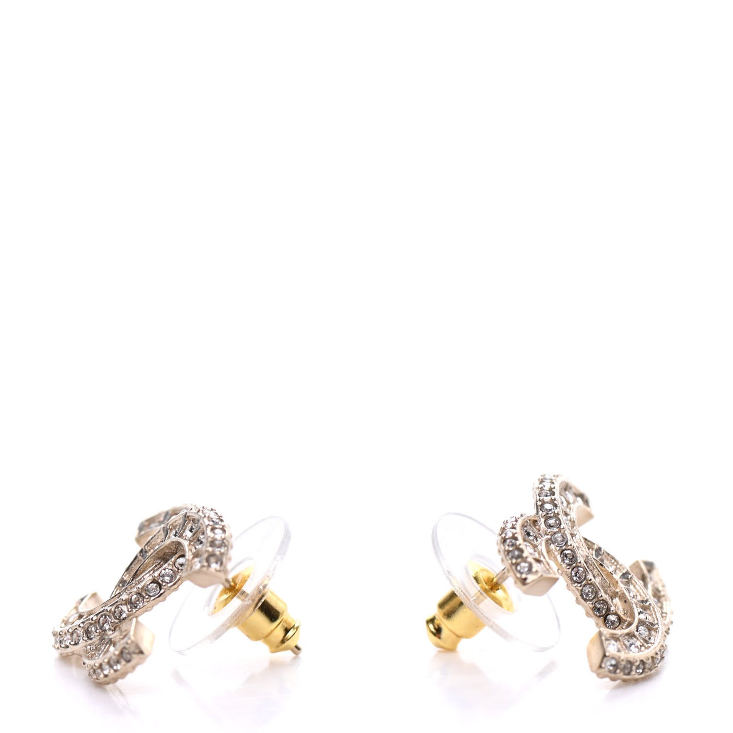 Crystal Timeless CC Earrings Light Gold
