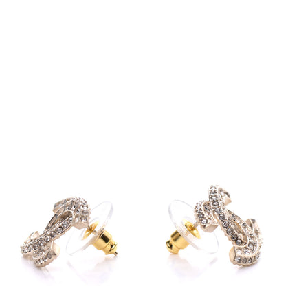 Chanel Crystal Timeless CC Earrings Light Gold 3 of 5