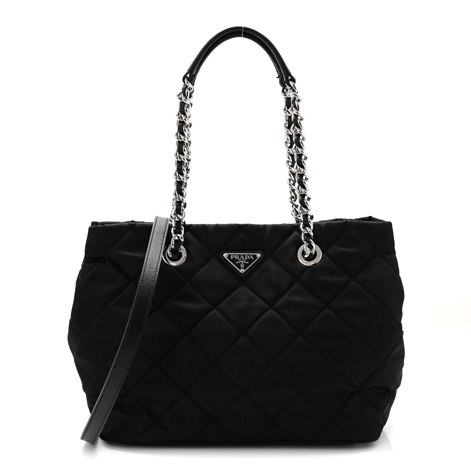 Prada Nylon Tessuto Impuntu Quilted Tote Black 1854893 – FASHIONPHILE