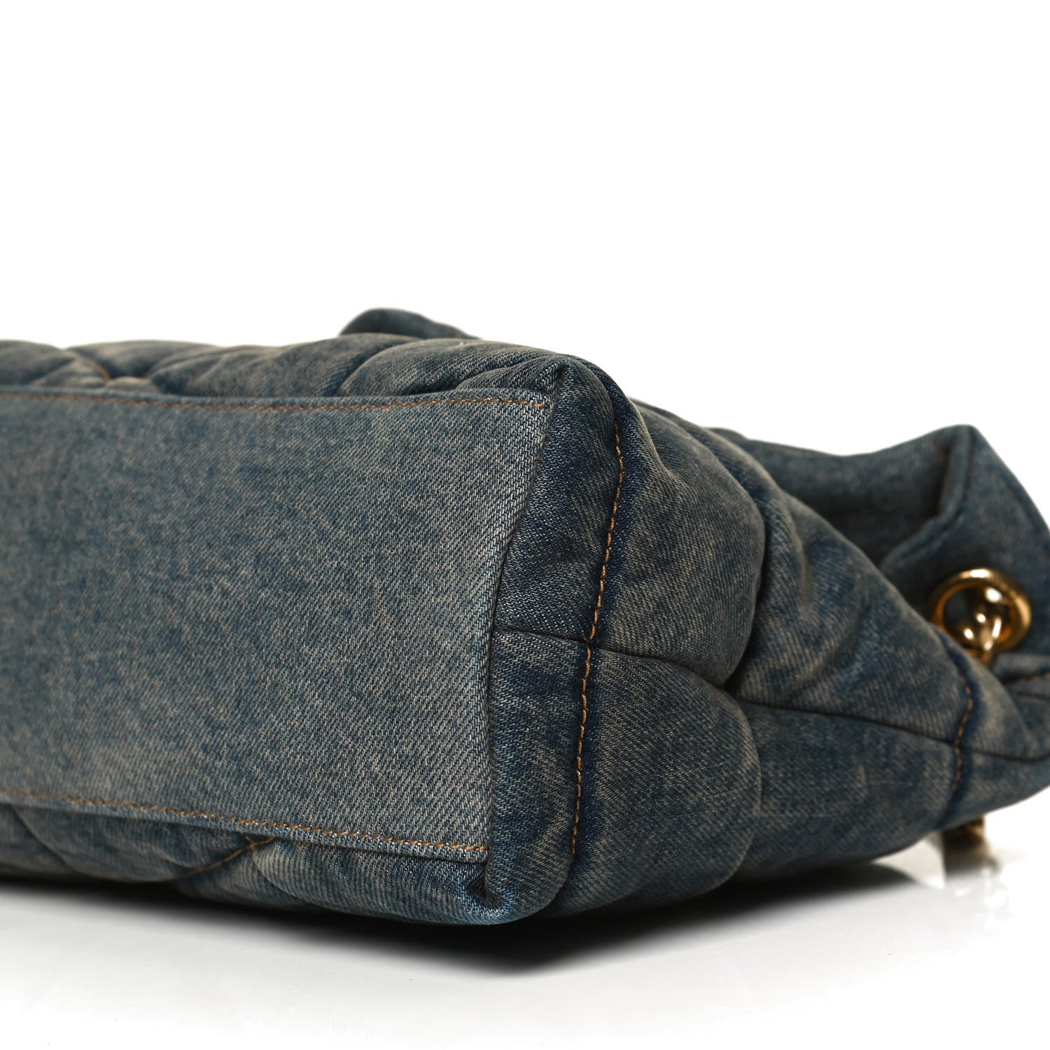 Saint Laurent Denim Quilted Small Loulou Puffer Monogram Chain Satchel Blue Cinnamon 10 of 10