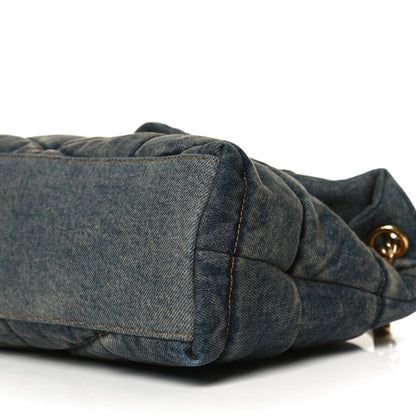 Saint Laurent Denim Quilted Small Loulou Puffer Monogram Chain Satchel Blue Cinnamon 10 of 10
