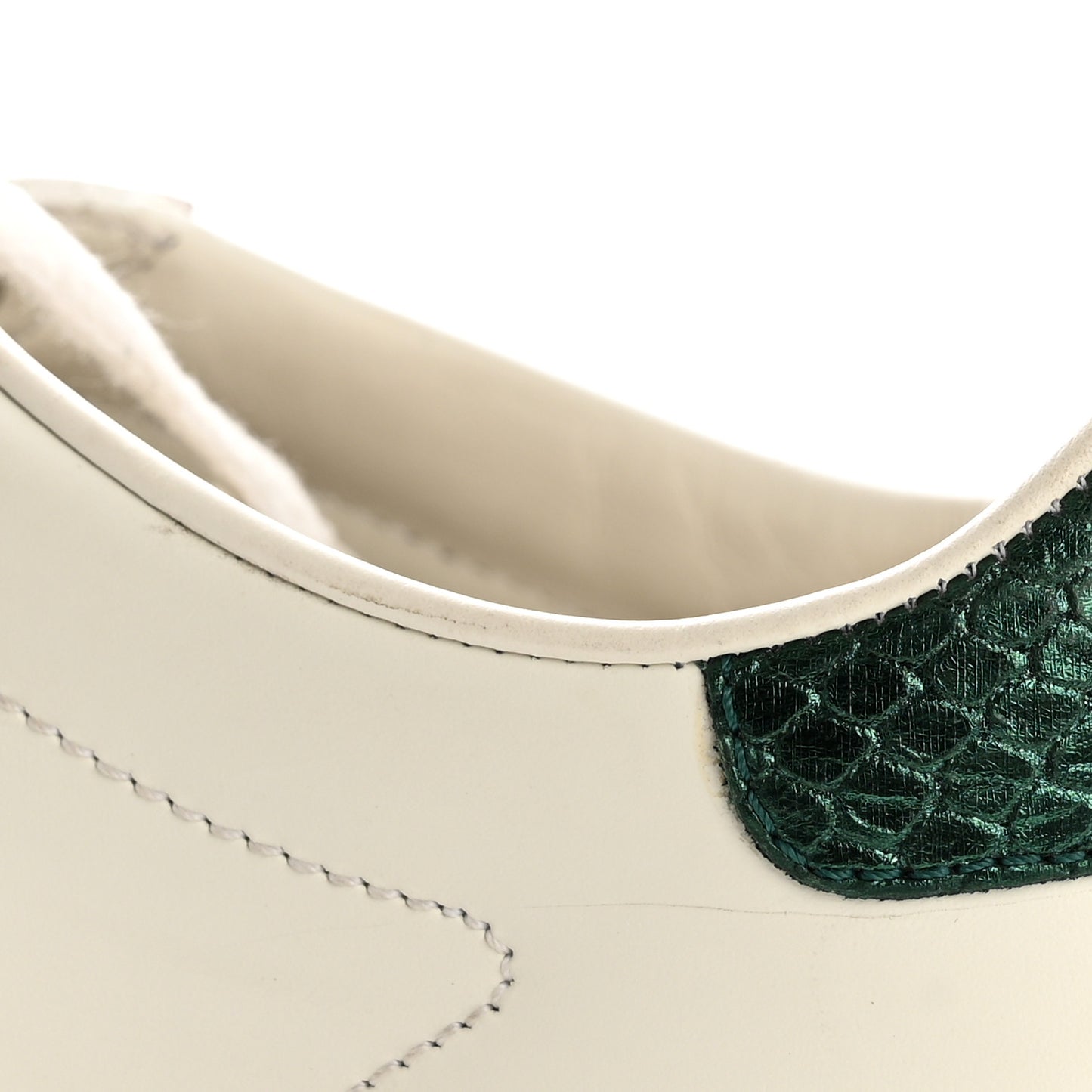 Calfskin Ayers Bee Embroidered Womens Ace Sneakers 36.5 White Green