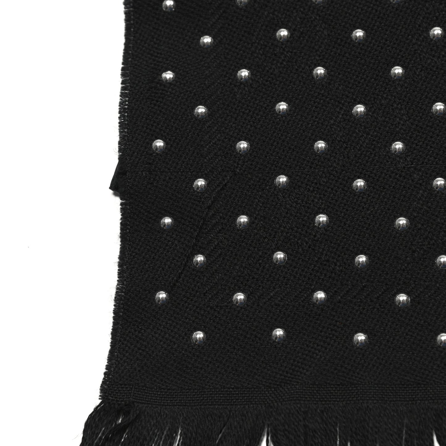Wool Studded Jacquard GG Scarf Black