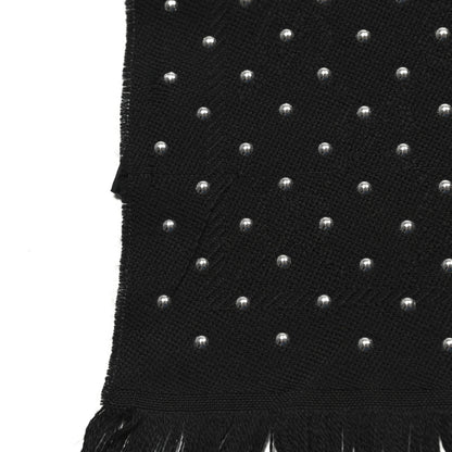 Gucci Wool Studded Jacquard GG Scarf Black 6 of 7