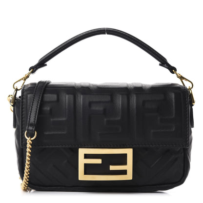 Fendi Nappa FF 1974 Embossed Mini Baguette Black 1 of 11
