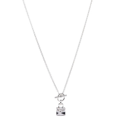 Hermes Sterling Silver Birkin Amulette Pendant Necklace 1 of 6