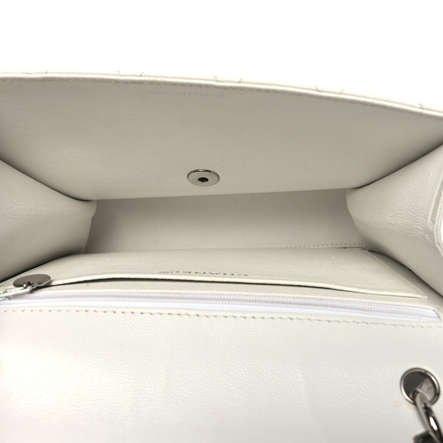 Caviar Quilted Envelope Flap White