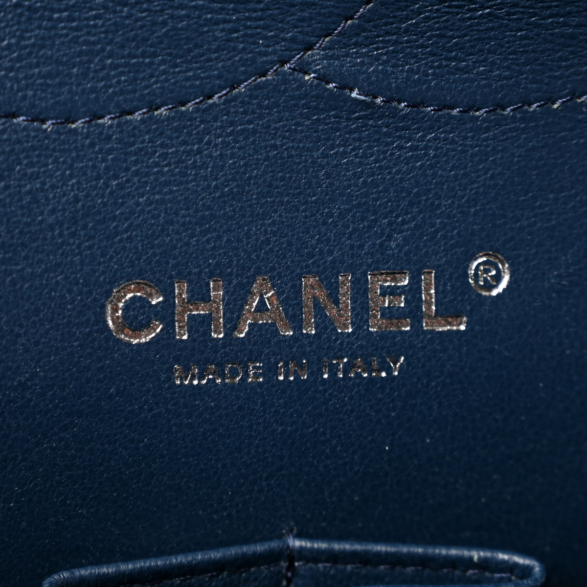 Caviar Quilted Jumbo Double Flap Navy Blue