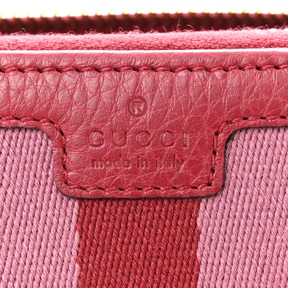 Gucci Monogram Cellarius Calfskin Vintage Web Rania Zip Around Wallet Beige Ebony Soft Burgundy Peonia Flower Box Pink 6 of 8