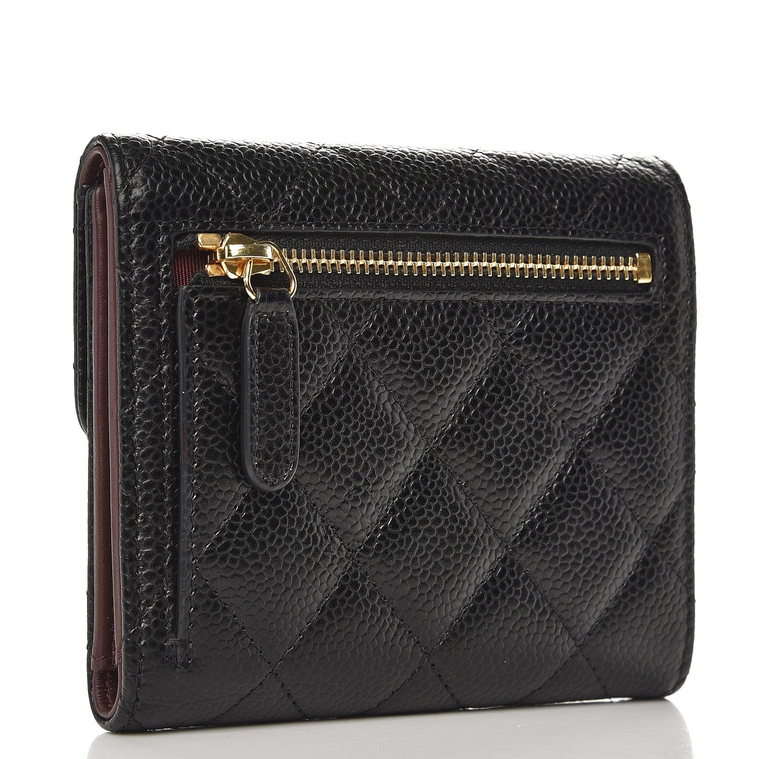 Chanel Caviar Quilted Compact Flap Wallet Black 3 of 9