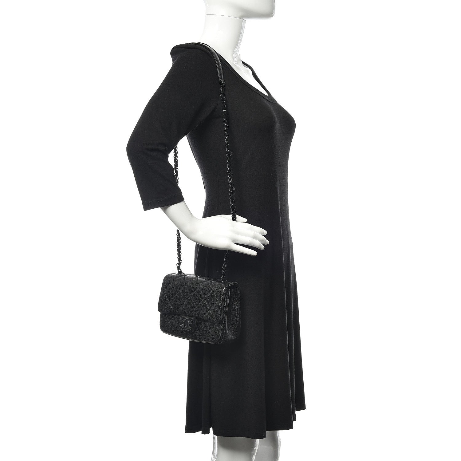 Chanel Caviar Quilted Incognito Mini Square Flap Black 2 of 11