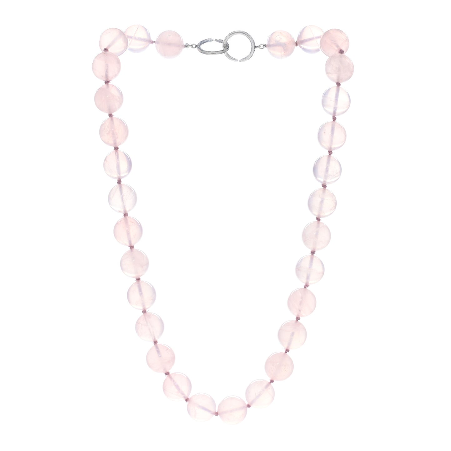 Sterling Silver Rose Quartz Bead Necklace