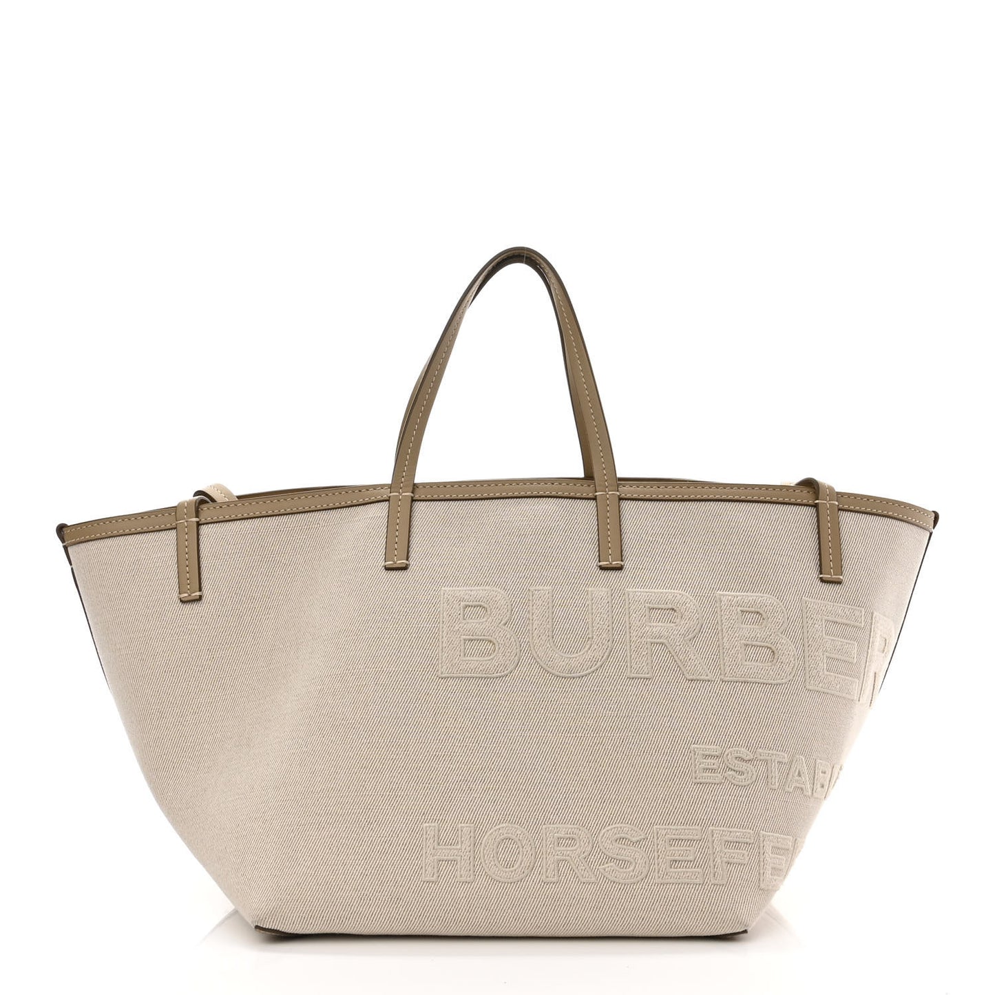 Cotton Canvas Mini Logo Horseferry Tote Bag Off White