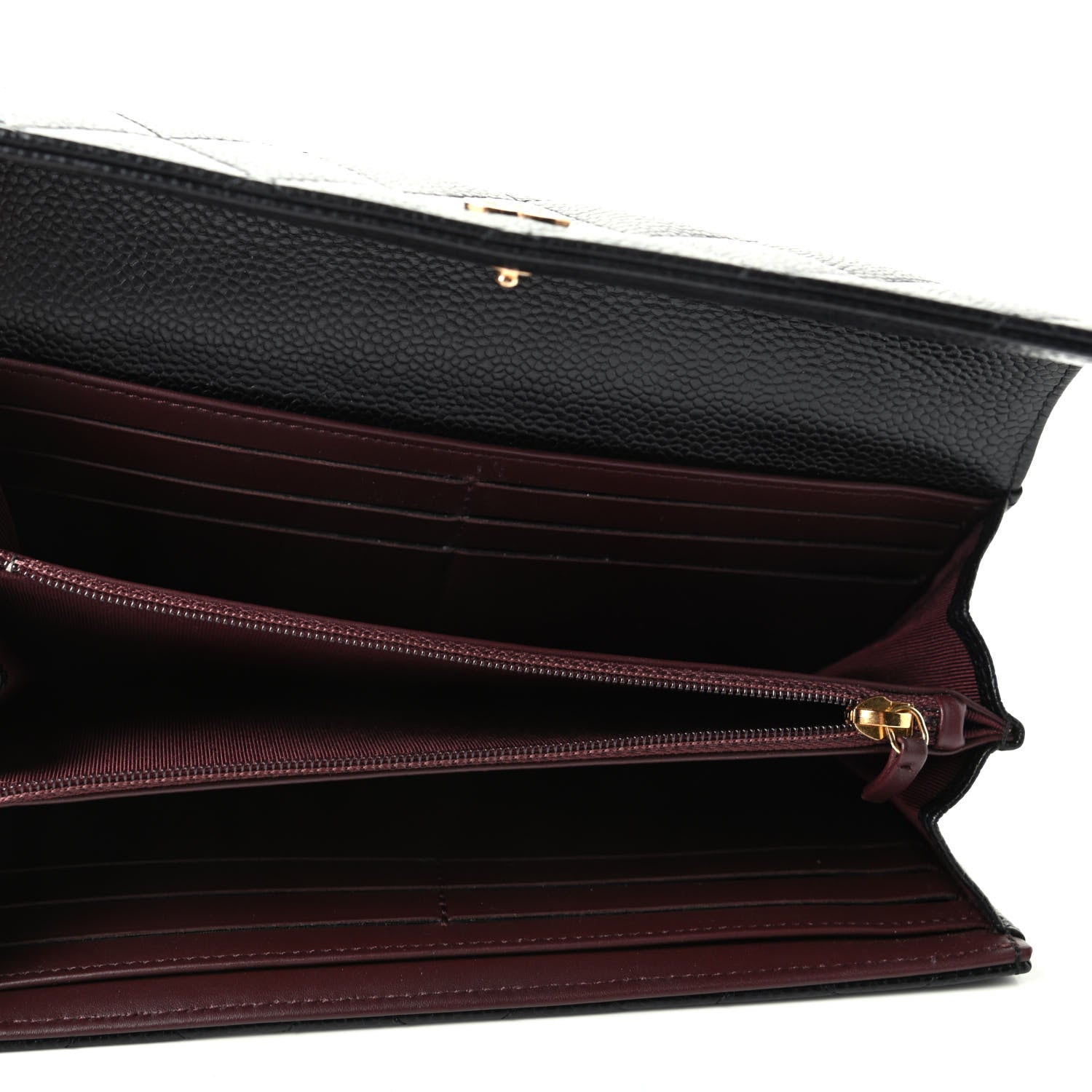 Chanel Caviar Quilted Large Gusset Flap Wallet Black 5 of 7
