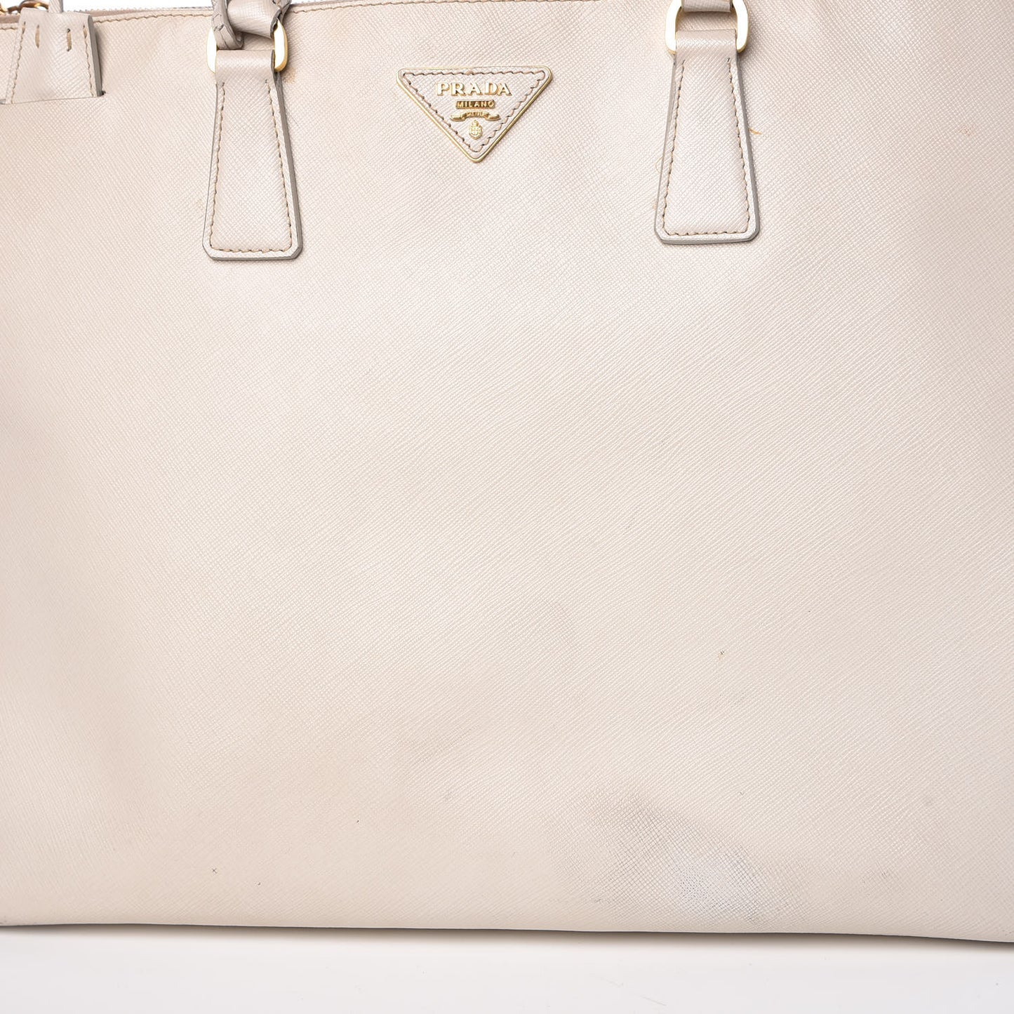 Saffiano Large Galleria Double Zip Tote Talco
