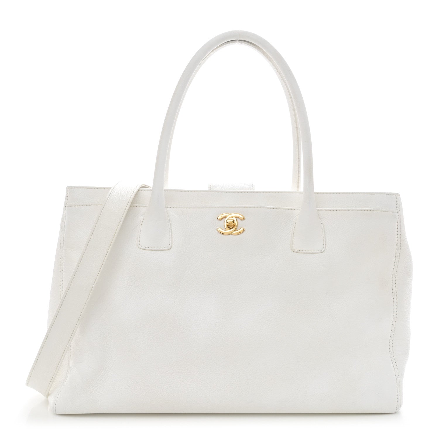 Chanel Calfskin Cerf Executive Shopper Tote White 1 of 18