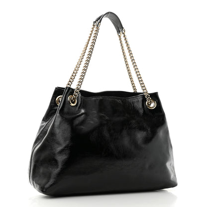 Gucci Patent Medium Soho Chain Shoulder Bag Black 3 of 10