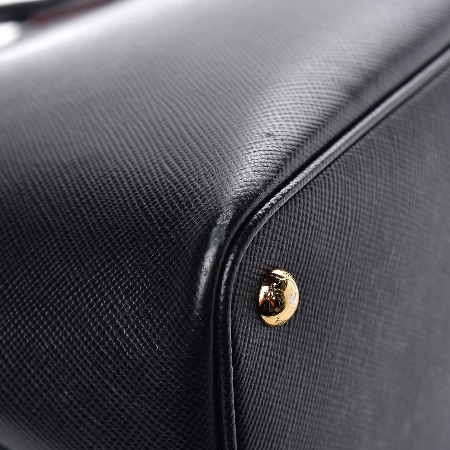 Saffiano Cuir Large Double Bag Black Fuoco