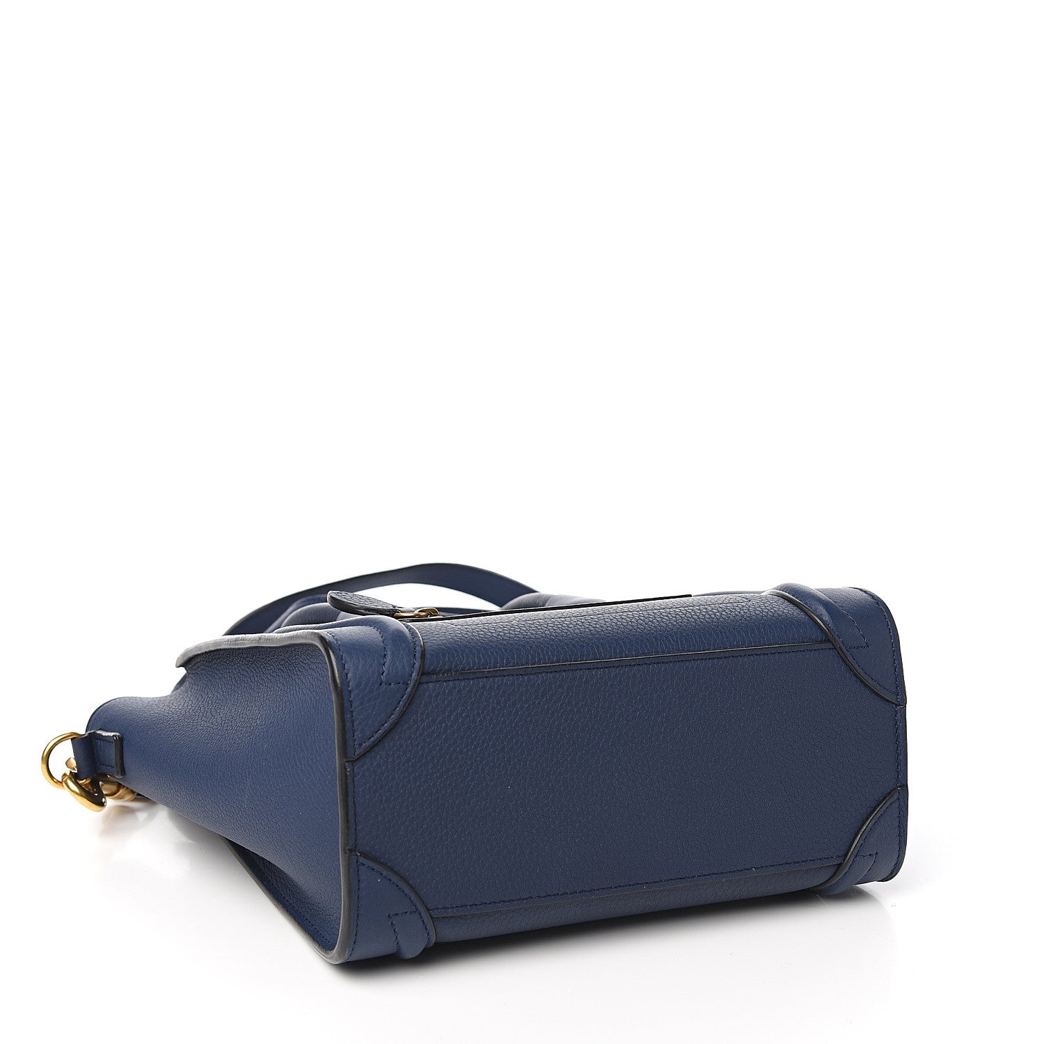 Celine Drummed Calfskin Nano Luggage Marine 3 of 9