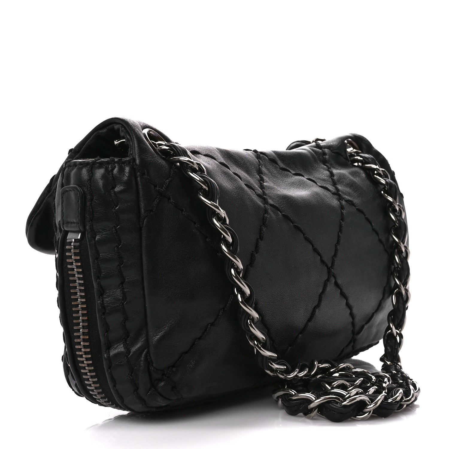 Chanel Calfskin Stitched Expandable Flap Black 3 of 12