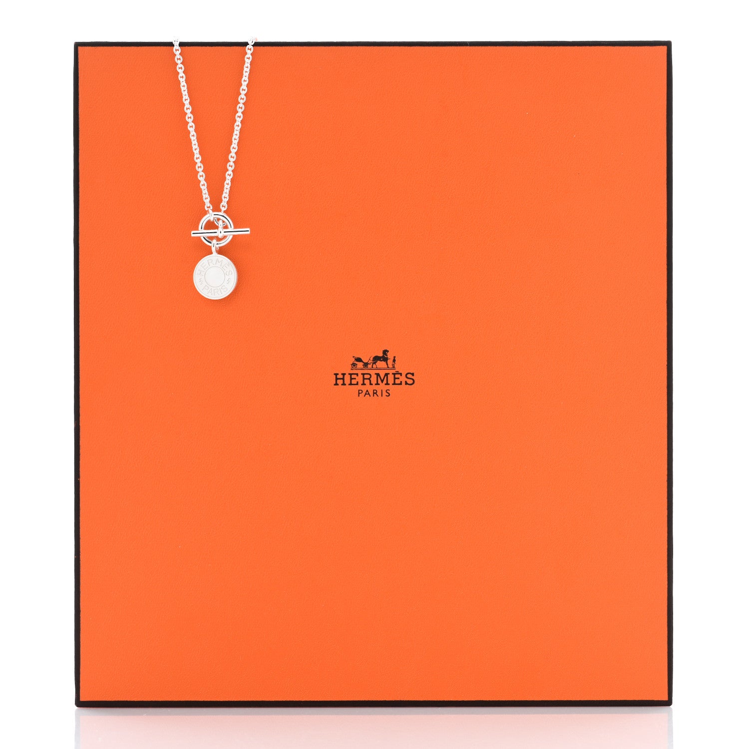 Hermes Sterling Silver Amulettes H Confettis Pendant Necklace 4 of 4