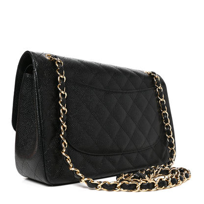 Chanel Caviar Quilted Jumbo Double Flap Black 3 of 10