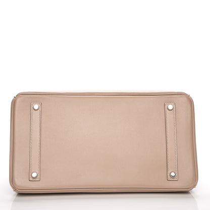 Hermes Tadelakt Guilloche Birkin 35 Argile 7 of 27