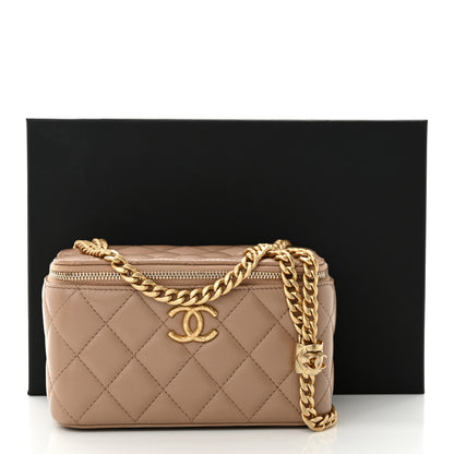 Chanel Lambskin Quilted Small Pillow Crush Vanity Case With Chain Beige 13 of 13
