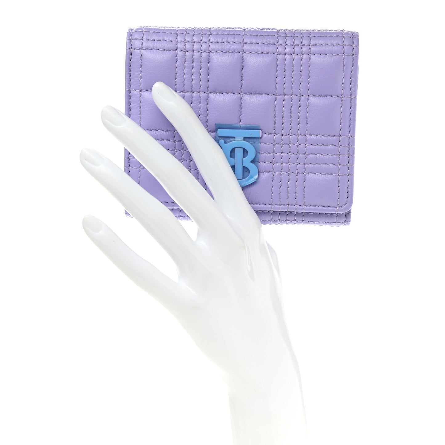 Lambskin Quilted Small Lola Folding Wallet Soft Violet