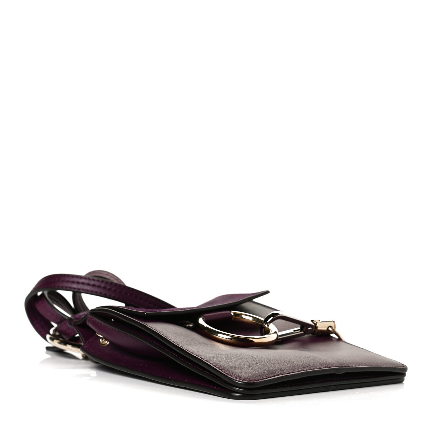 Suede Calfskin Mini Faye Bracelet Bag Nightfall Purple