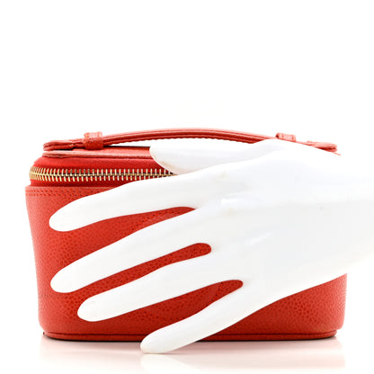 Chanel Caviar Vanity Cosmetic Case Red 2 of 11