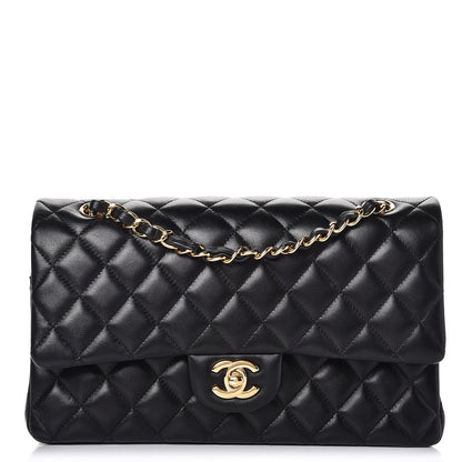 Chanel Lambskin Quilted Medium Double Flap Black 1 of 8