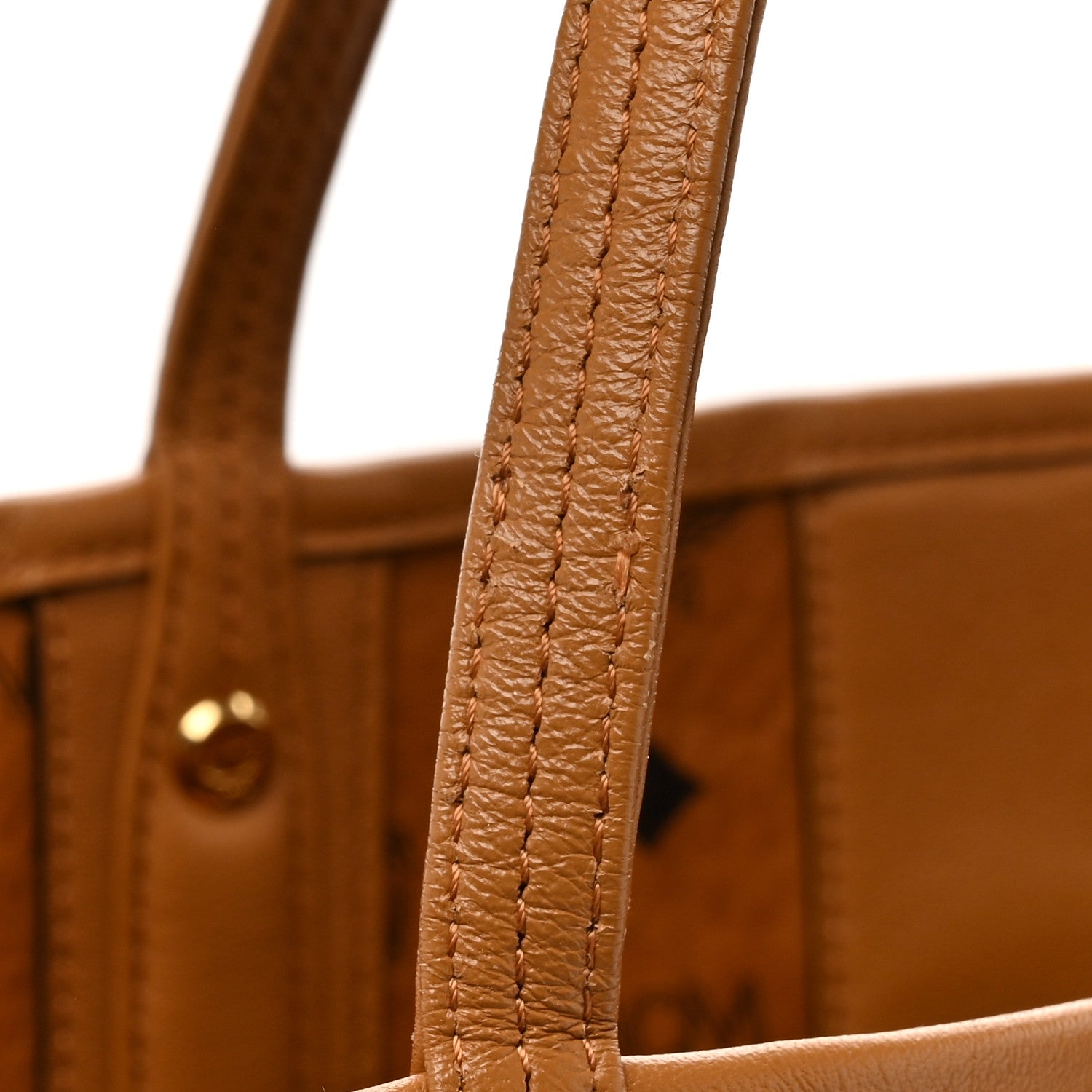 MCM Visetos Medium Liz Reversible Shopper Tote Cognac 18 of 19