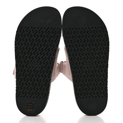 Hermes Suede Goatskin Womens Chypre Sandals 38.5 Rose Porcelaine 5 of 8