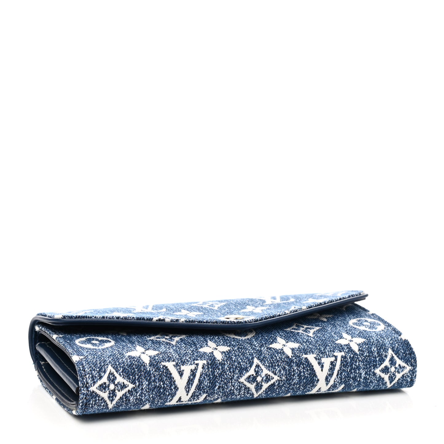 Monogram Jacquard Denim Sarah Wallet Bleu