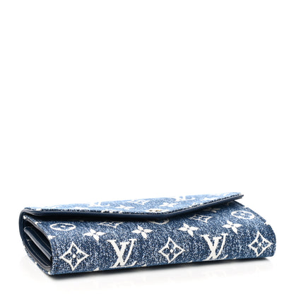 Louis Vuitton Monogram Jacquard Denim Sarah Wallet Bleu 4 of 7