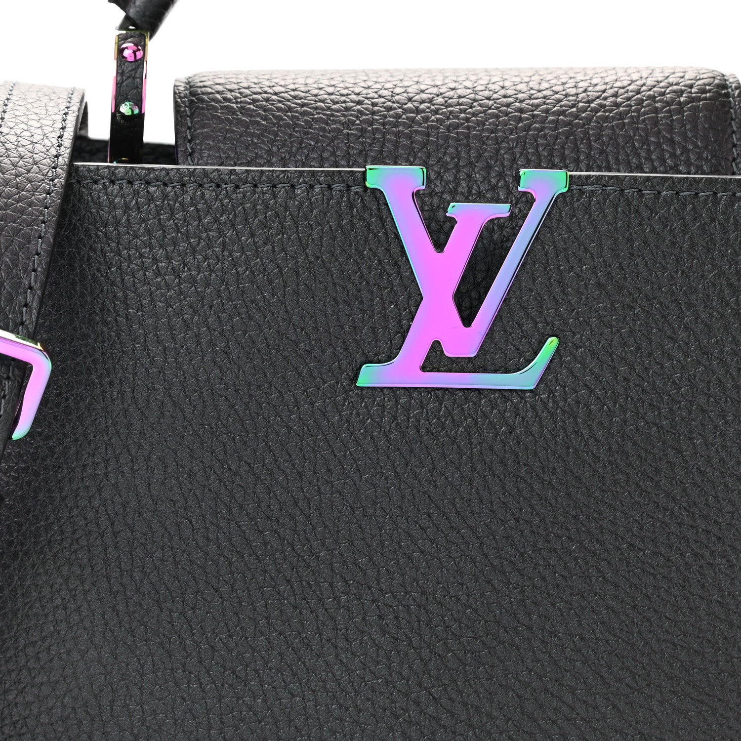 Louis Vuitton Taurillon Capucines BB Scarabeo Iridescent Black 7 of 9