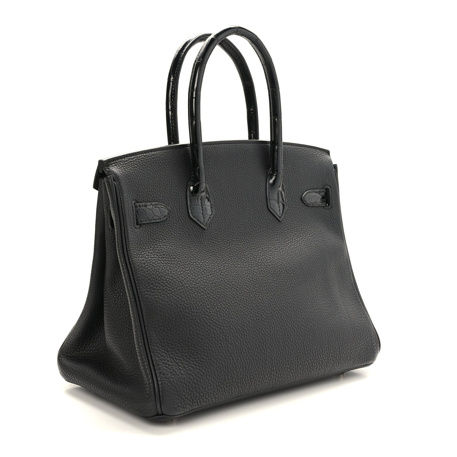 Hermes Togo Shiny Niloticus Crocodile Birkin Touch 30 Black 3 of 11