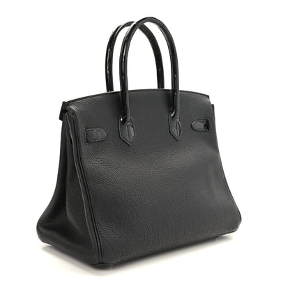 Hermes Togo Shiny Niloticus Crocodile Birkin Touch 30 Black 3 of 11