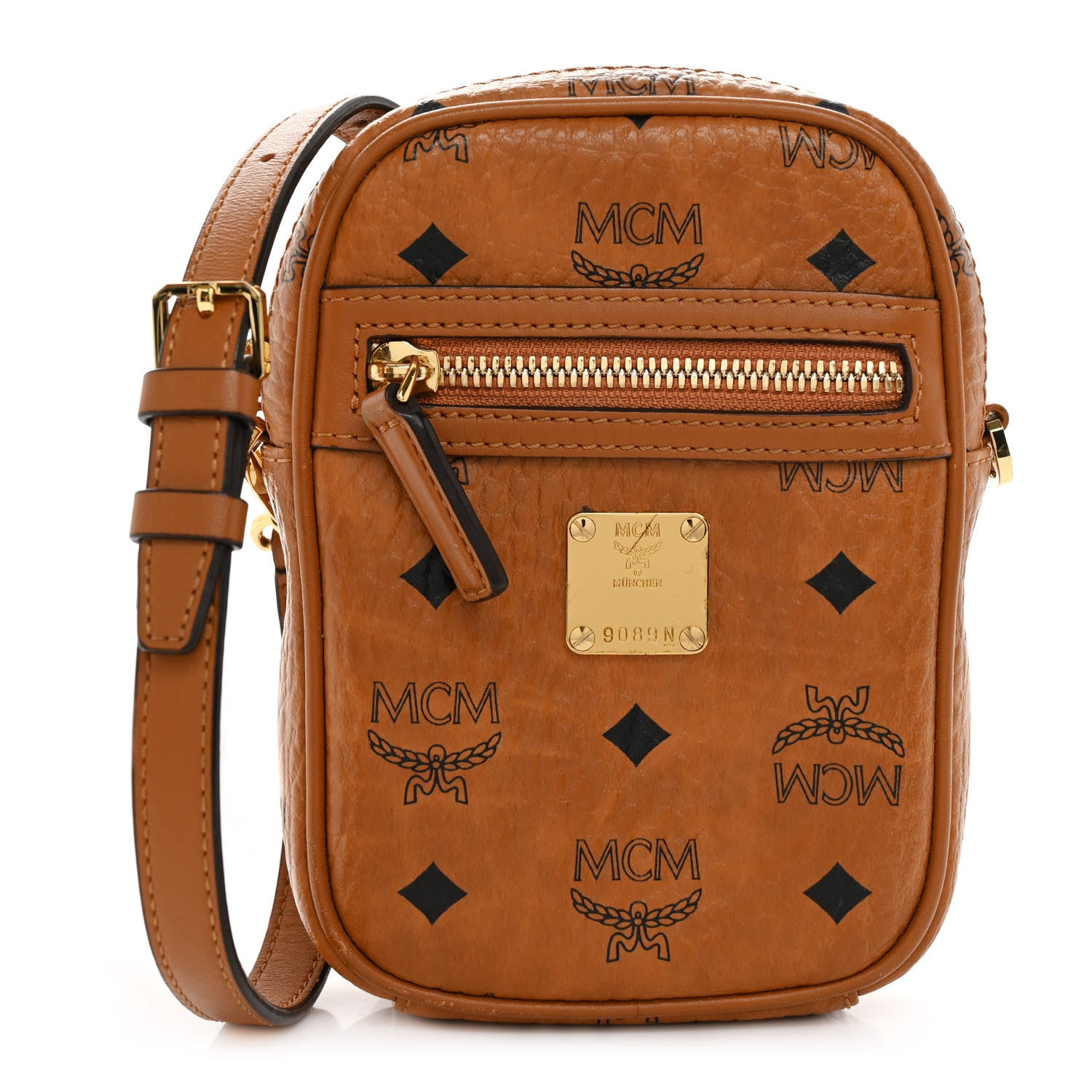 MCM Visetos X-Mini Crossbody Bag Cognac 1 of 9