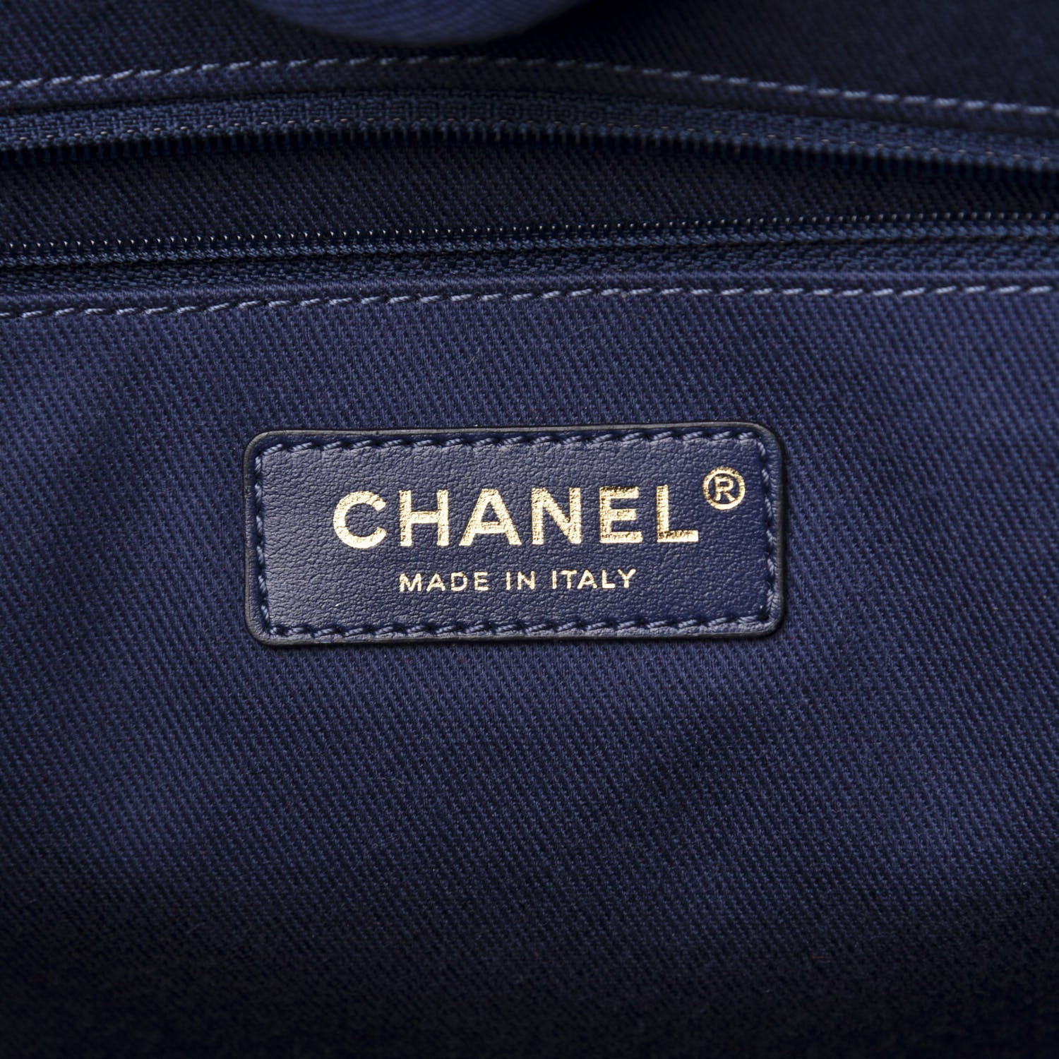 Chanel Mixed Fibers Striped Small Deauville Tote Navy Blue 6 of 11