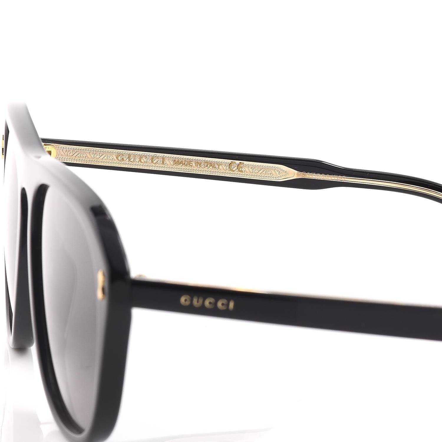 Gucci Aviator Sunglasses GG0128S Black 6 of 9